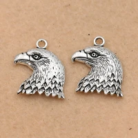 5pcs antique silver plated eagle charms pendants jewelry making bracelet earrings accessories handmade 22x18mm