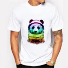 Классическая белая футболка Papertiger, модная футболка с принтом милой панды на выбор космического корабля