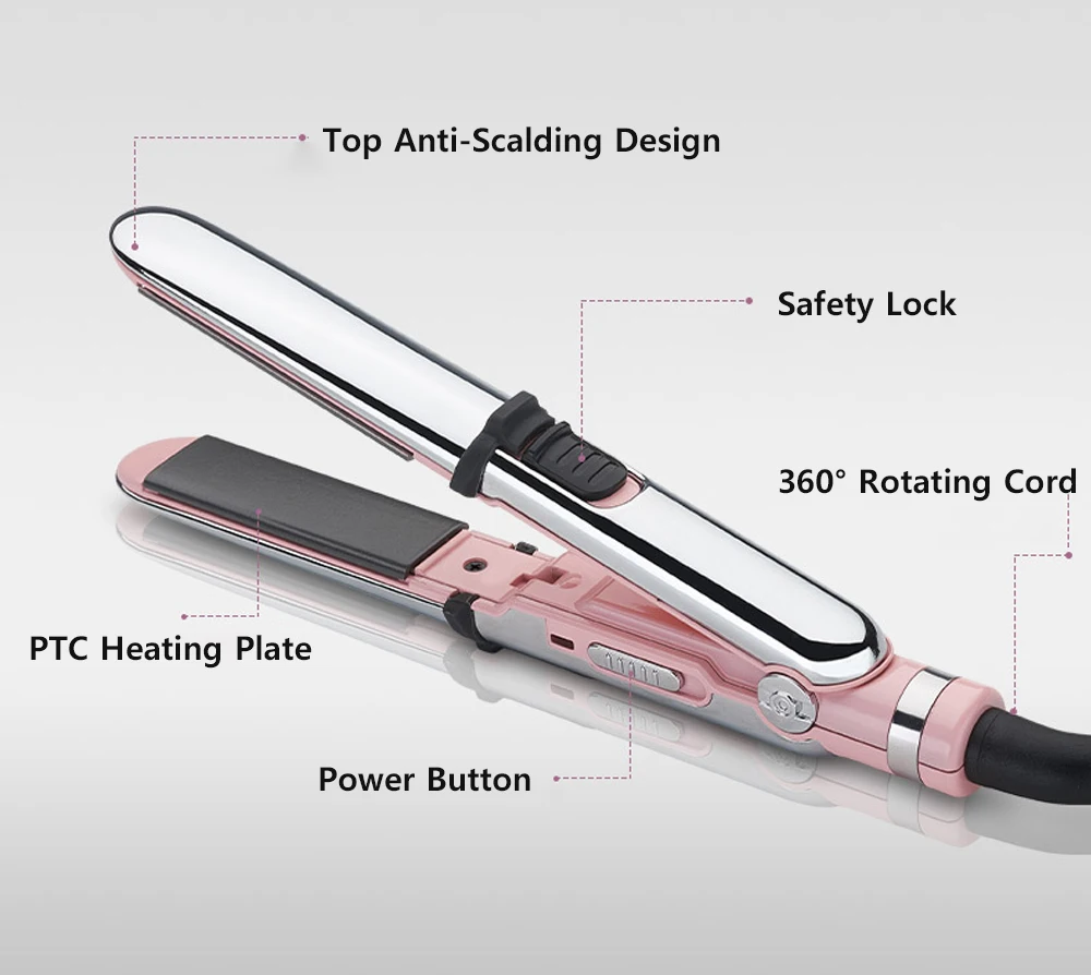 Выпрямитель для волос с температурой 230C плойка плавающей титановой пластиной