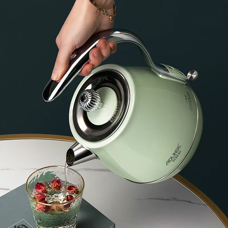 

1.5 L Electric Kettle 1500W 220V Retro 304 Stainless Steel Portable Travel Water Boiler