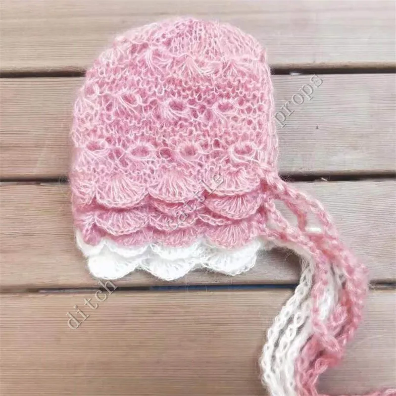 Newborn Photography Props Handmade Crocheted Mohair Hat Baby Photo Clothing Bonnet