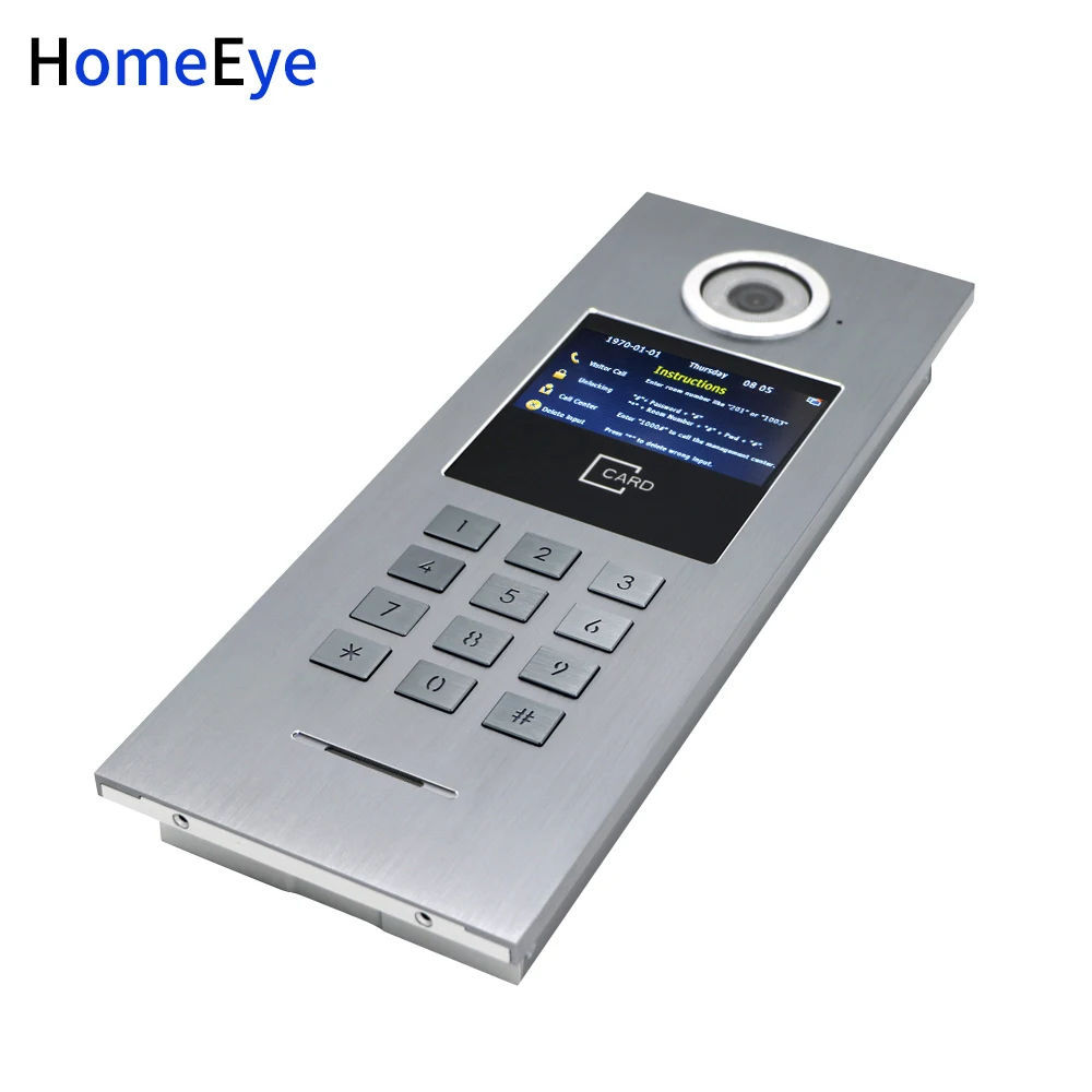 TuyaSmart APP WiFi Door Phone IP Video Intercom for2 Doors Building Home Access Control System Password+IC Card 7'' Touch Screen