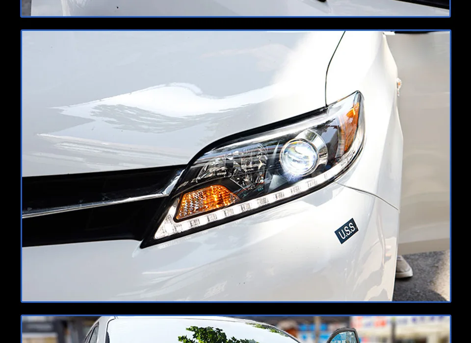 Фара для автомобиля Toyota Sienna 2011- фары Противотуманные фары Дневные ходовые огни DRL H7 светодиодный Биксеноновая лампа автомобильные аксессуары