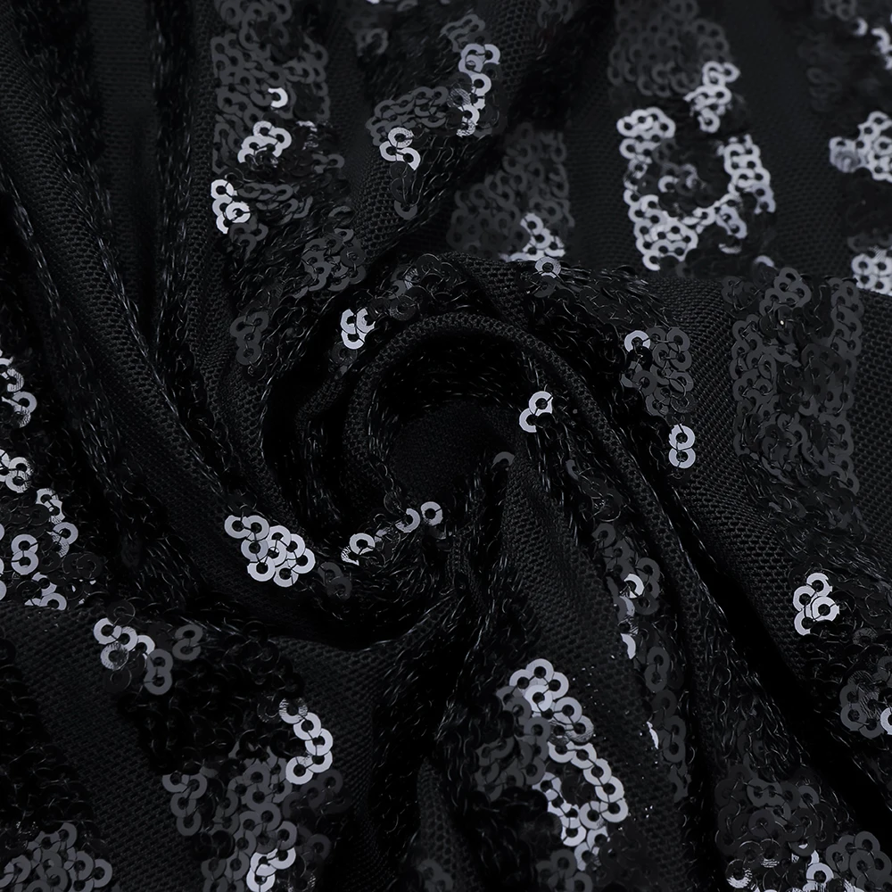 

Women Winter Sexy Long Sleeve Turtleneck Mesh Sequins Glitter Black Midi Dress 2020 Elegant Evening Party Club Dress Vestidos