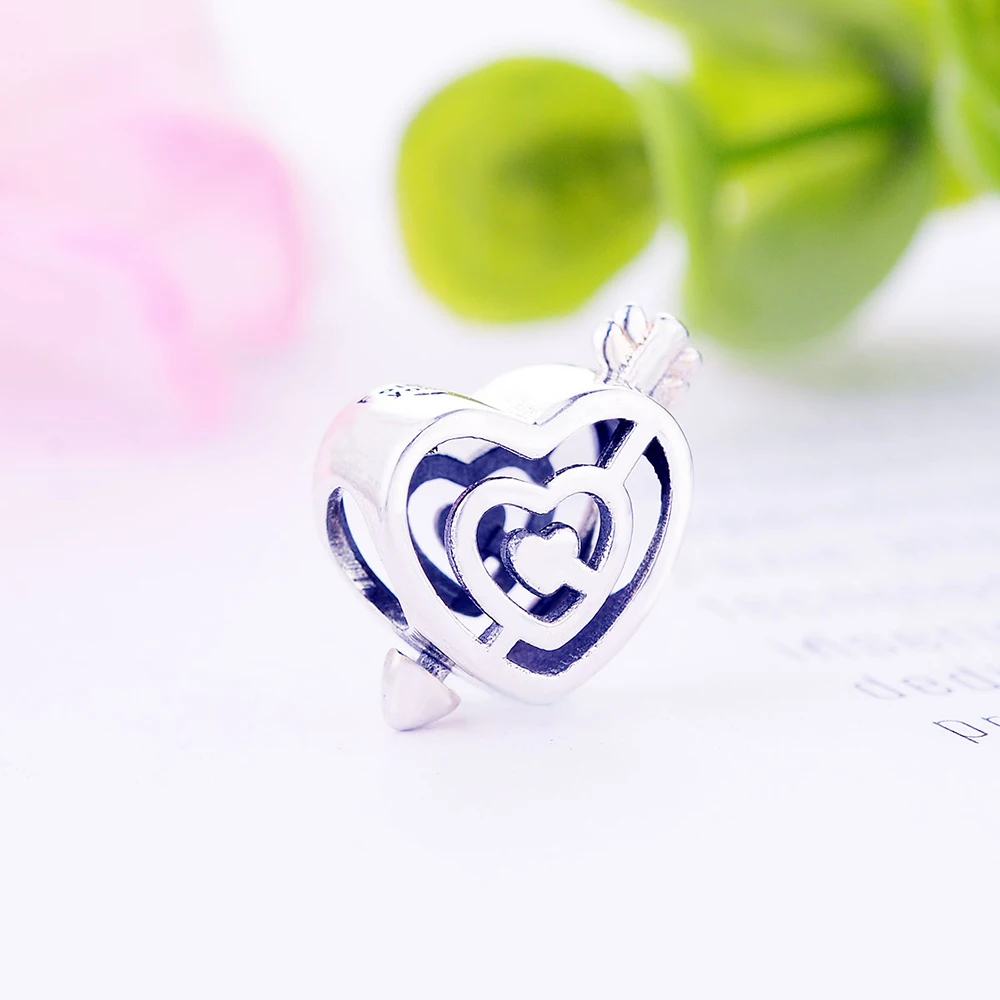 Новинка 2019 серебряные бусины 925 пробы браслет на День святого Валентина с