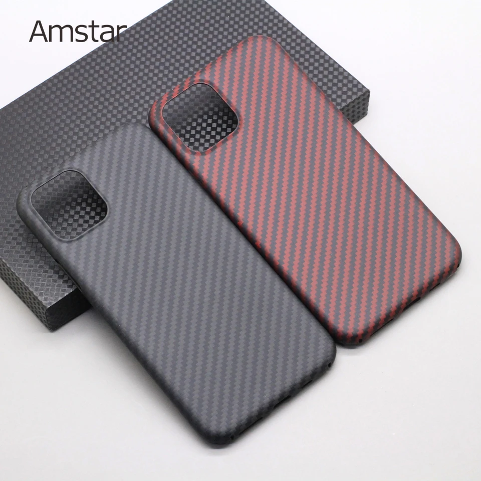 Чехол из чистого углеродного волокна Amstar полностью закрытый чехол для iPhone 12 11 Pro