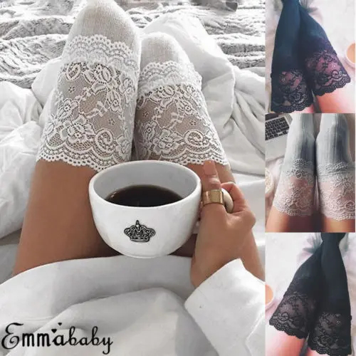 

Лидер продаж, осенне-весенние женские милые кружевные чулки, теплые чулки до бедра, длинные хлопковые чулки на шнуровке, пикантные чулки