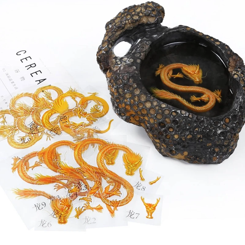 9 шт. яркие китайские пленки с золотым Драконом | Украшения и аксессуары