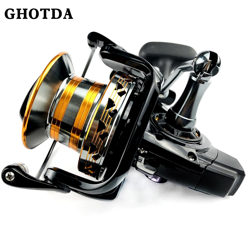 

GHOTDA Large Distant Wheel Metal Spinning Fishing Reel Max Drag 30kg 9000-12000 Series Fishing Wheel Spining Spool Fishing Coil