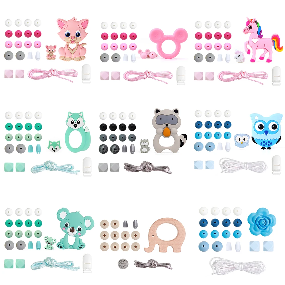 Силиконовый Прорезыватель для зубов набор деревянных бусин не содержит Бисфенол