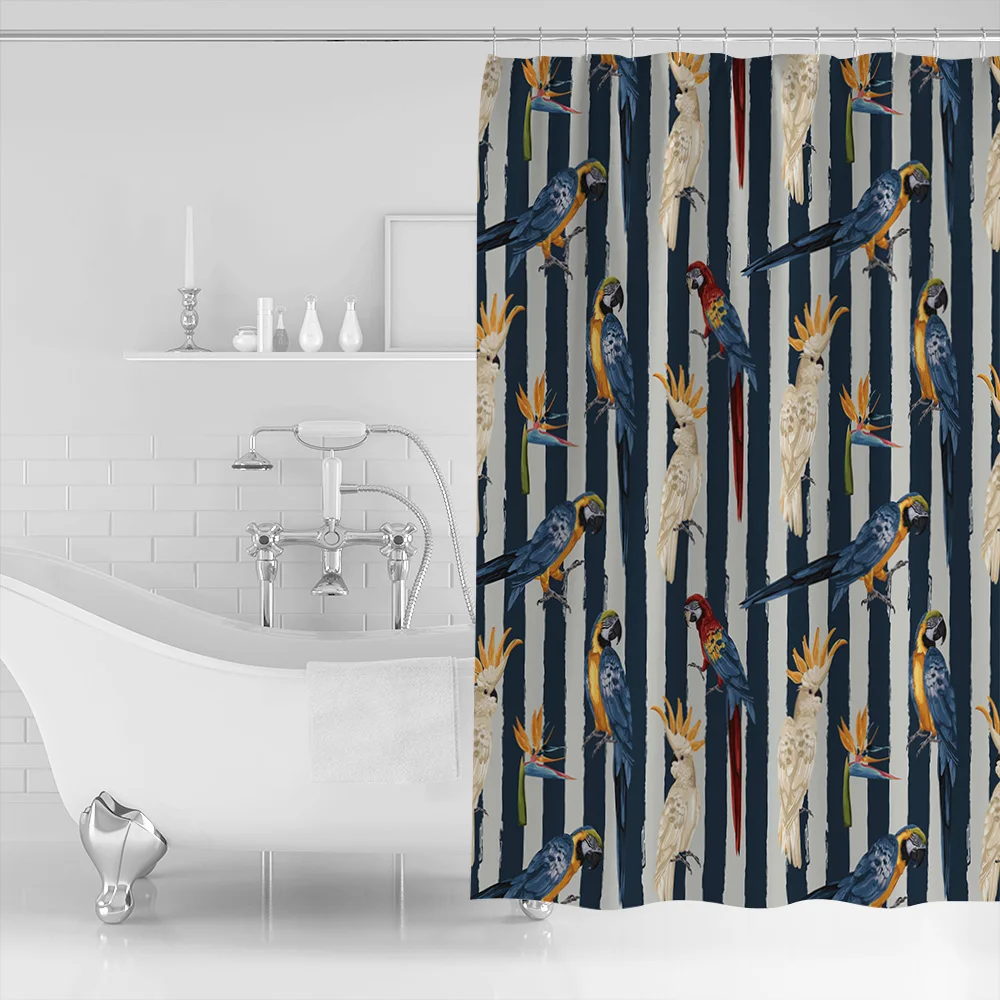 Попугай птица рая синий и серый полосы полосатый узор с золотым блеском