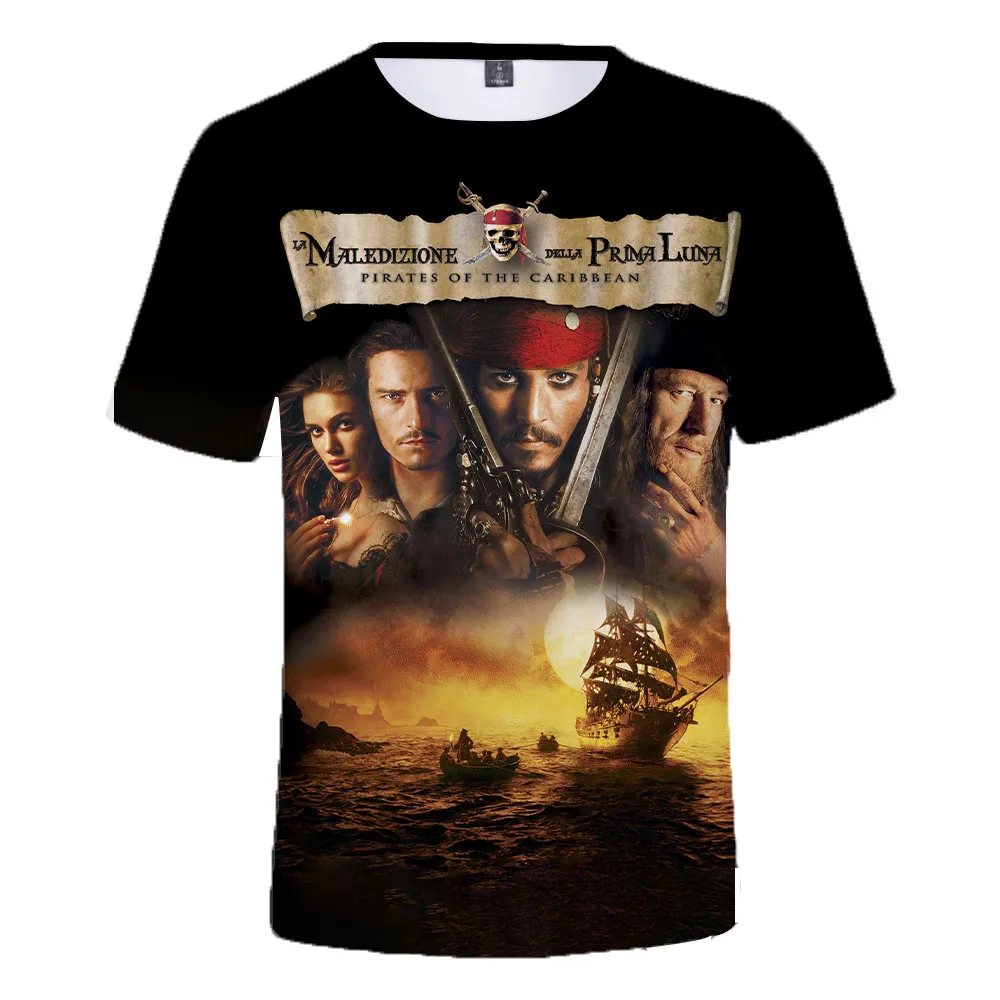 Мужская футболка с коротким рукавом 3D-принтом Пираты Карибского моря для