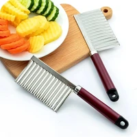 corrugated stainless steel potato ripple knife potato fries cutting knife vegetables and fruit slicing knife kitchen tools
