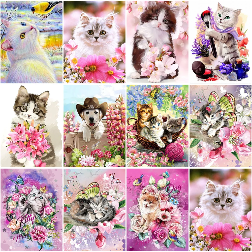 

Little Cat Diamond Mosaic Animal Cats Puzzles Paintings Embroidery Kit Home Decor Personalized Gift Diy Painting Needle Arts