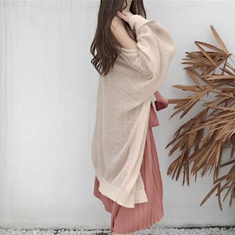 Adohon 2019 женский весенний кашемировый кардиган и летний вязаный длинный Vneck