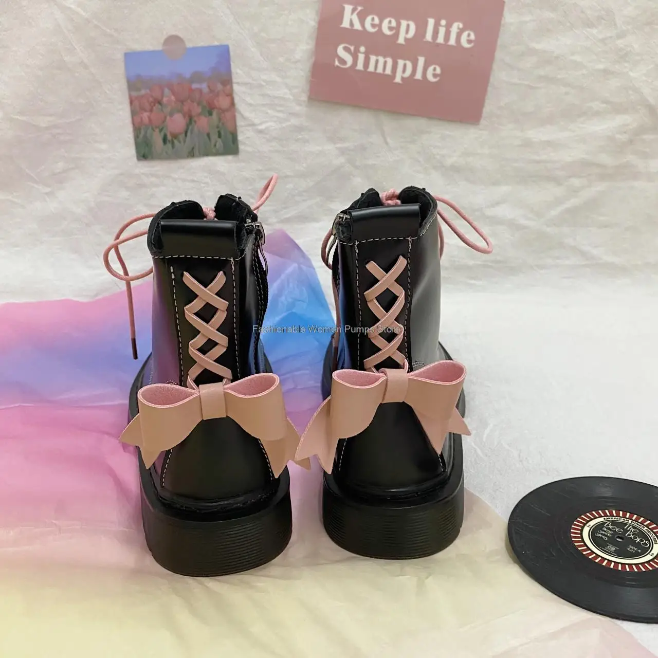 

Ins Bowknot Women Boots JK Ankle Boots Cute Sweet Lolita Shoes 2021 New LO Martin Boots Female Autumn Winter Boots Casual Shoes