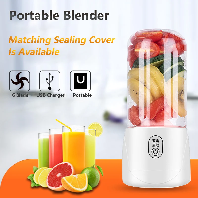 Portable Blender Juicer Electric Mini Mixer Fruit Vegetables Juicing Smoothie Machine Kitchen Food Processor Fitness Travel Cup