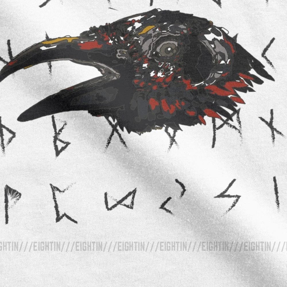Мужские футболки Odins Mystic футболка «Викинг» с головой ворона и рунами, Забавные футболки с короткими рукавами и круглым вырезом, одежда из хлопка с рисунком