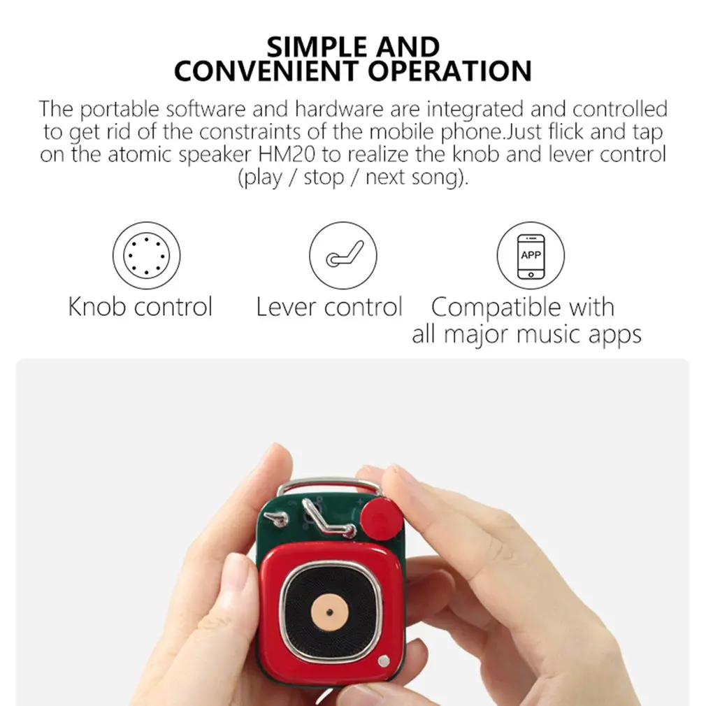 HM20 портативный динамик с усиленным басом из цинкового сплава высокомощный