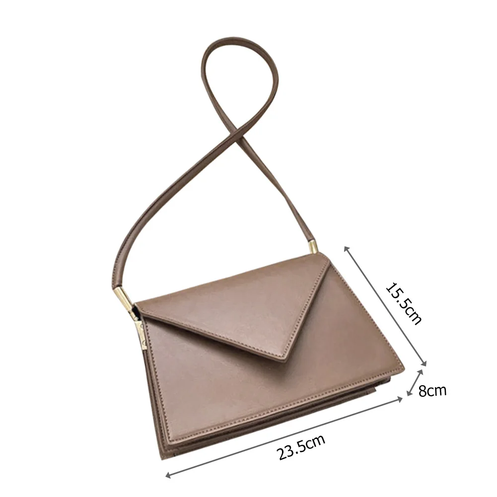 

Simple PU Leather Crossbody Shoulder Bag Women Portable Flap Messenger Satchel Lady Travel Small Handbag Purse