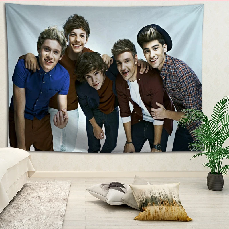 

FFO Custom One Direction Printing Tapestry Home Living Room Bedroom Decorative Sticker Wall Decor 150X100CM/150X150CM/150X200CM