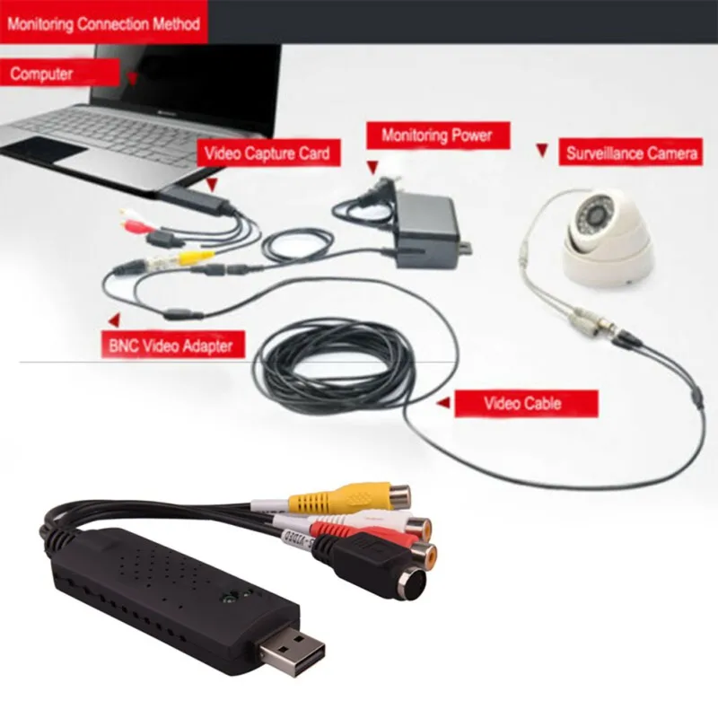 USB 2 0 Аудио Видео VHS к DVD ПК преобразователь карта захвата адаптер для Windows