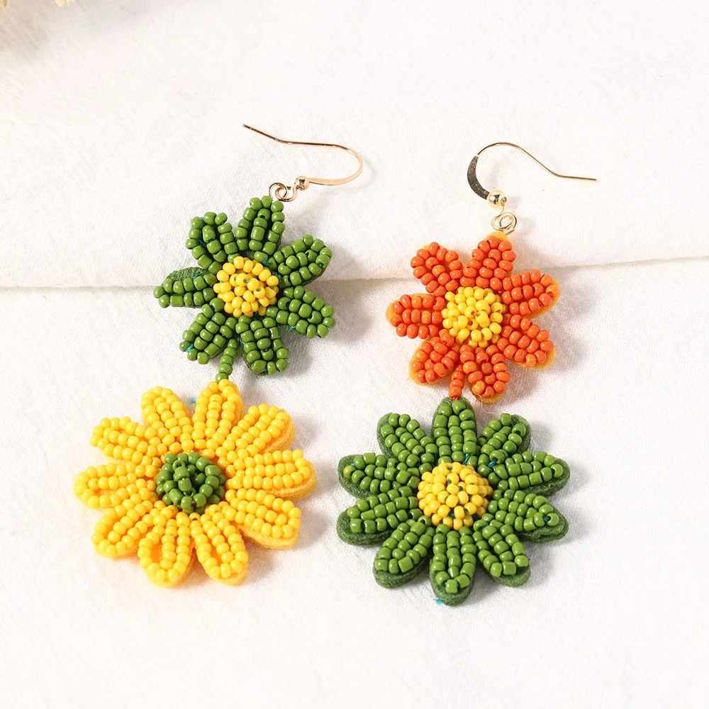 

Glass Seed Bead Tassel Earrings Drop Dangle Women Earrings Jewelry Summer Statement Earrings for Women