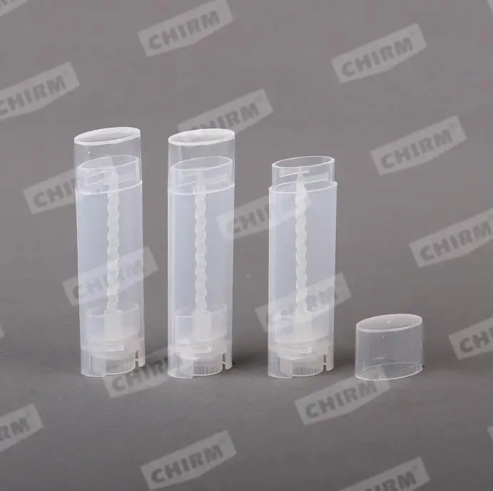 300 unids/lote de b&aacute;lsamo labial ovalado transparente, 4,5g, 0,15 oz, blanco y Mate, desodorante transparente, contenedor, barra giratoria, l&aacute;piz labial vac&iacute;o #36-4