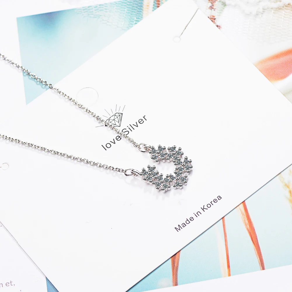 Женское колье с подвеской из стерлингового серебра 925 пробы в виде подковы