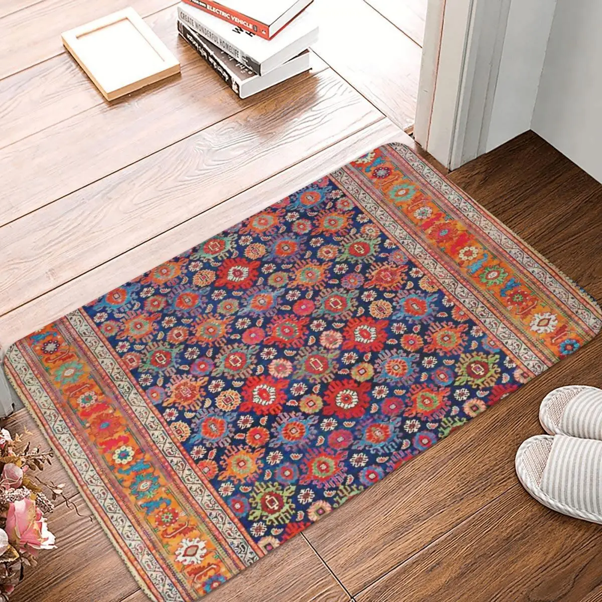 

West Persian Antique Doormat Carpet Mat Rug Polyester Anti-slip Floor Decor Bath Bathroom Kitchen Balcony 40x60