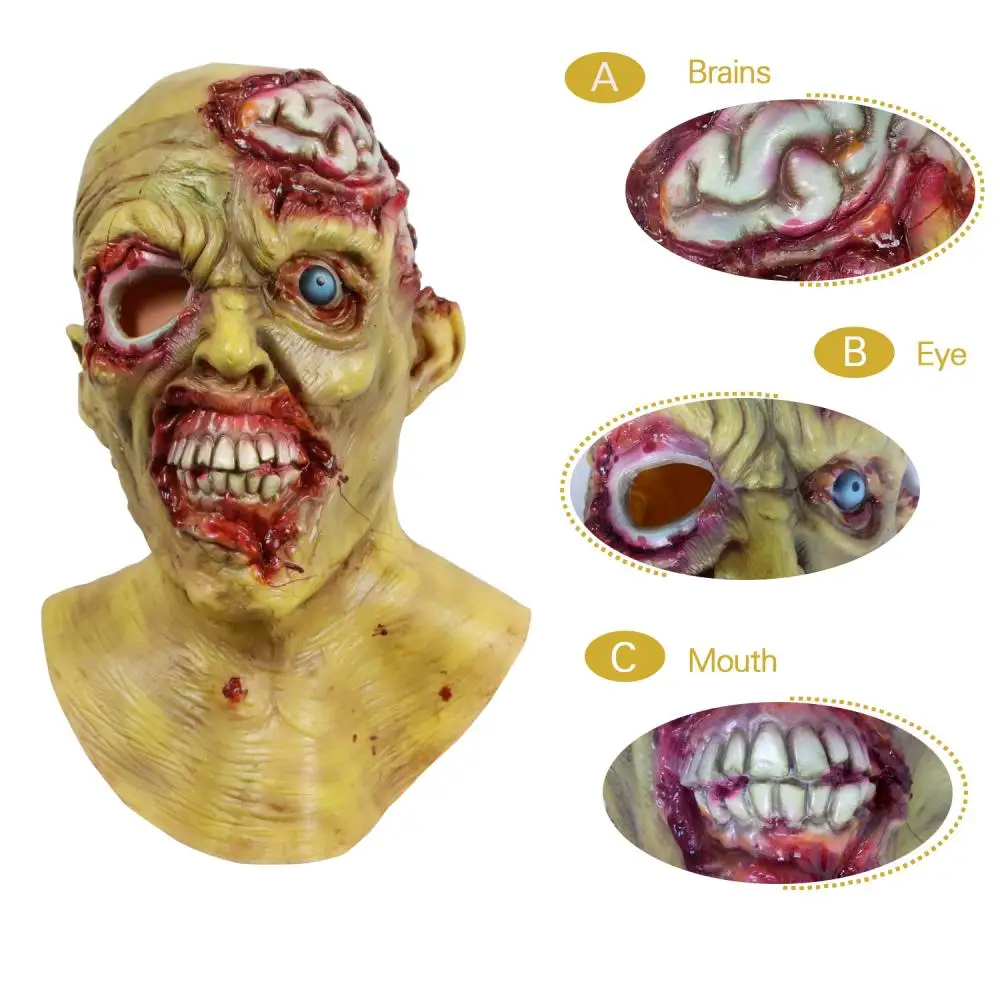 Cosmask Halloween Zombia Scary Mask Novelty Latex Costume Cosplay Party | Тематическая одежда и униформа
