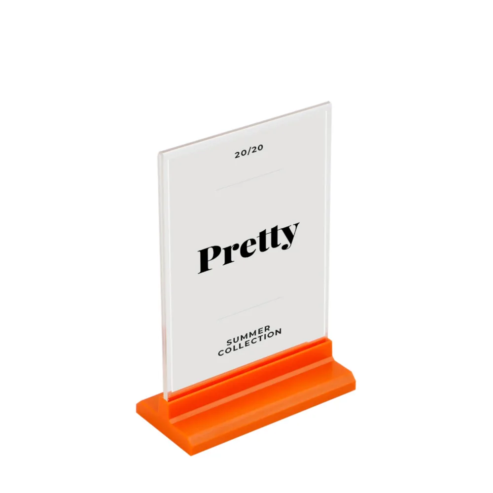 

A5 Acrylic Sign Holder T Shape Table Menu Holder Product Price Tag Poster Frame Flyer Display Card Place Picture Stand