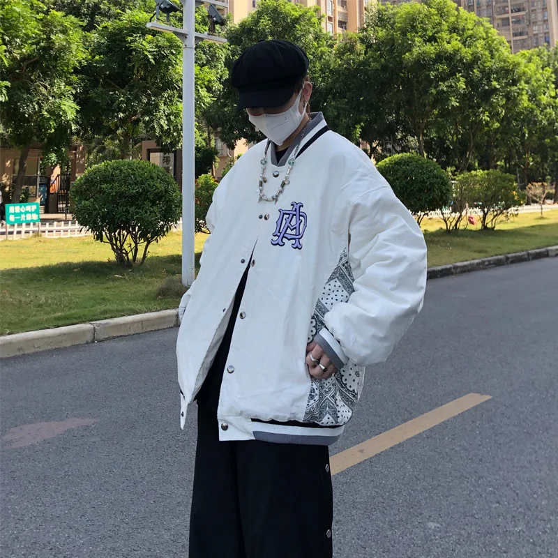 

Retro Letter Embroidered Bomber Men's Spring And Autumn Baseball Jacket Jacket Jacket Street Hip Hop Jacket Men's Loose Jacket