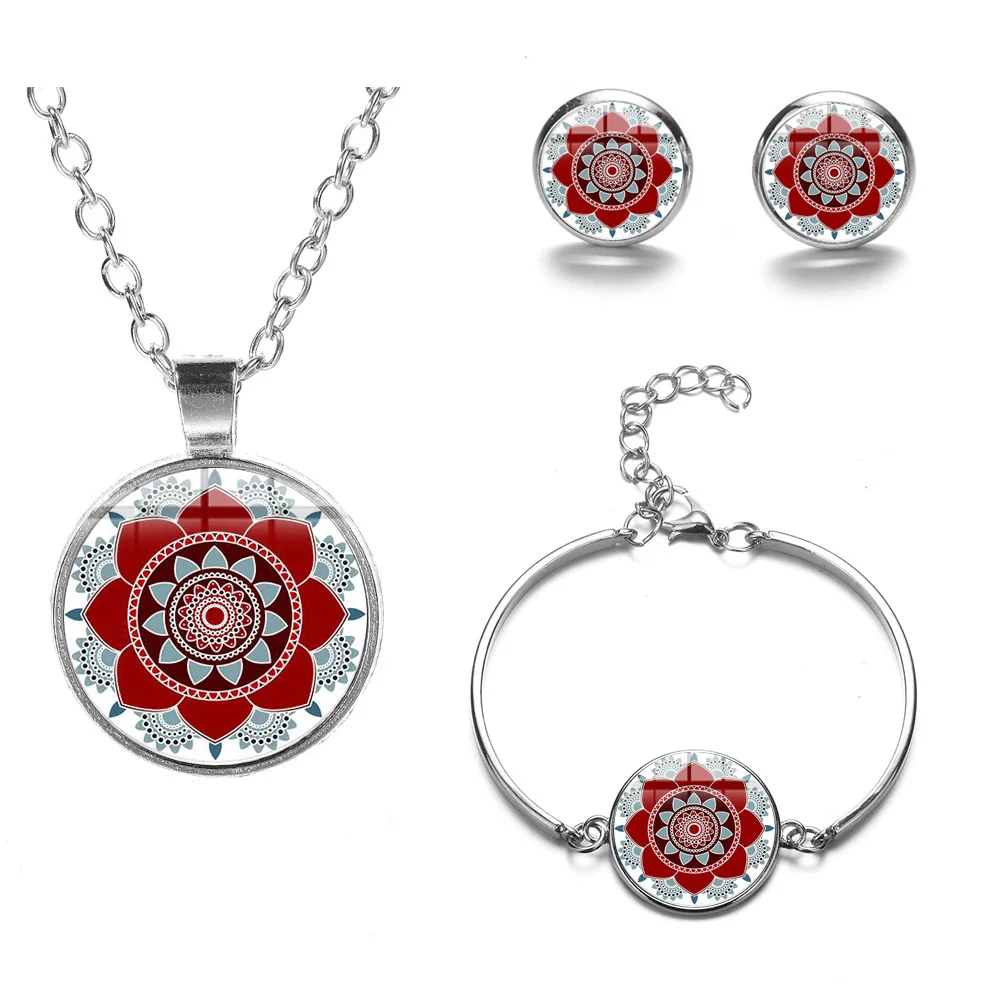 Комплект ювелирных изделий Мандала Лотос чакра Йога Священная Геометрия жизни