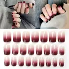 24 шт., женские Искусственные ногти с градиентом