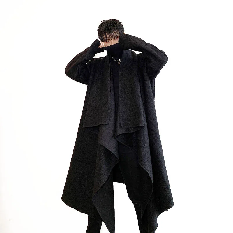 Мужская Уличная одежда в японском стиле винтажная Готическая шерстяная