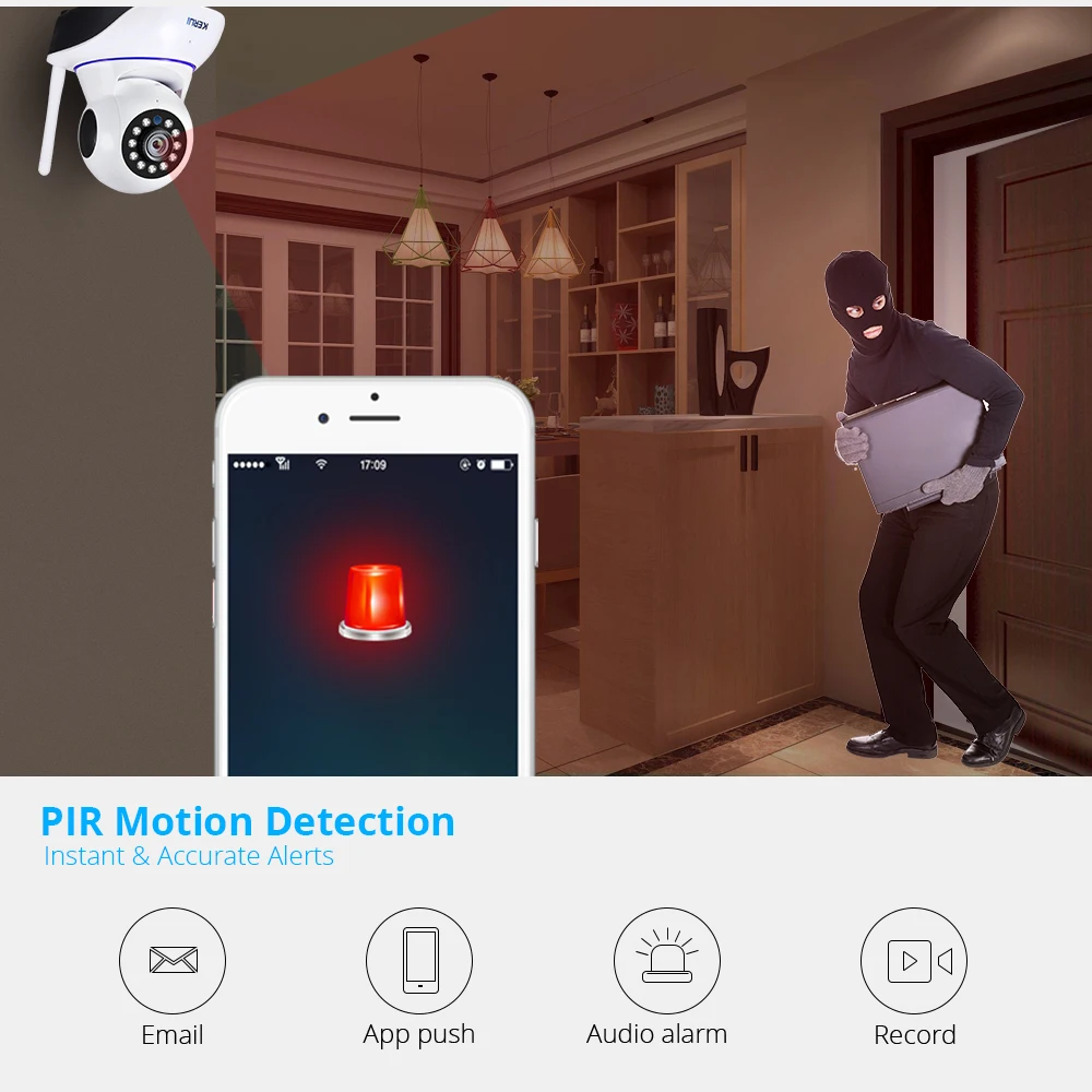 Камера видеонаблюдения KERUI беспроводная мини камера безопасности с функцией