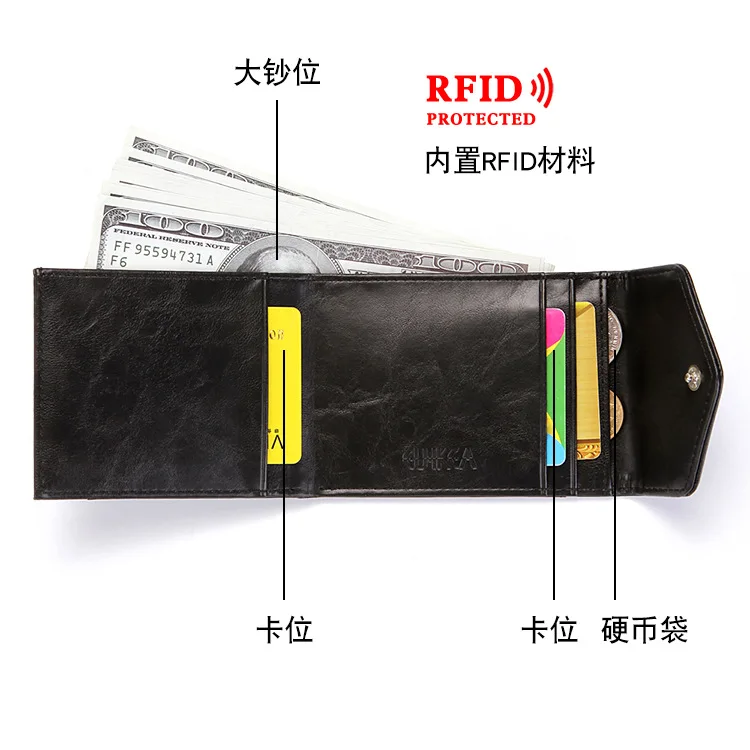 Zebella RFID креативный Короткий Мужской кошелек визитница для кредитных карт Crazy Horse Натуральная кожа кошельки для монет Роскошные Wonen кошельки
