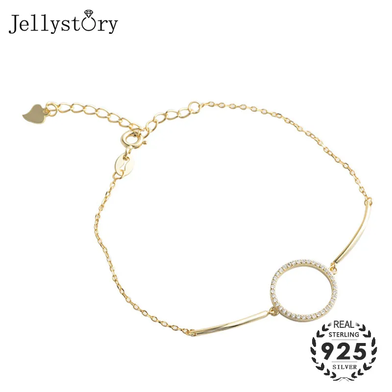 Jellystory модные ювелирные изделия браслет для женщин 925 Сивер круглый Форма циркон