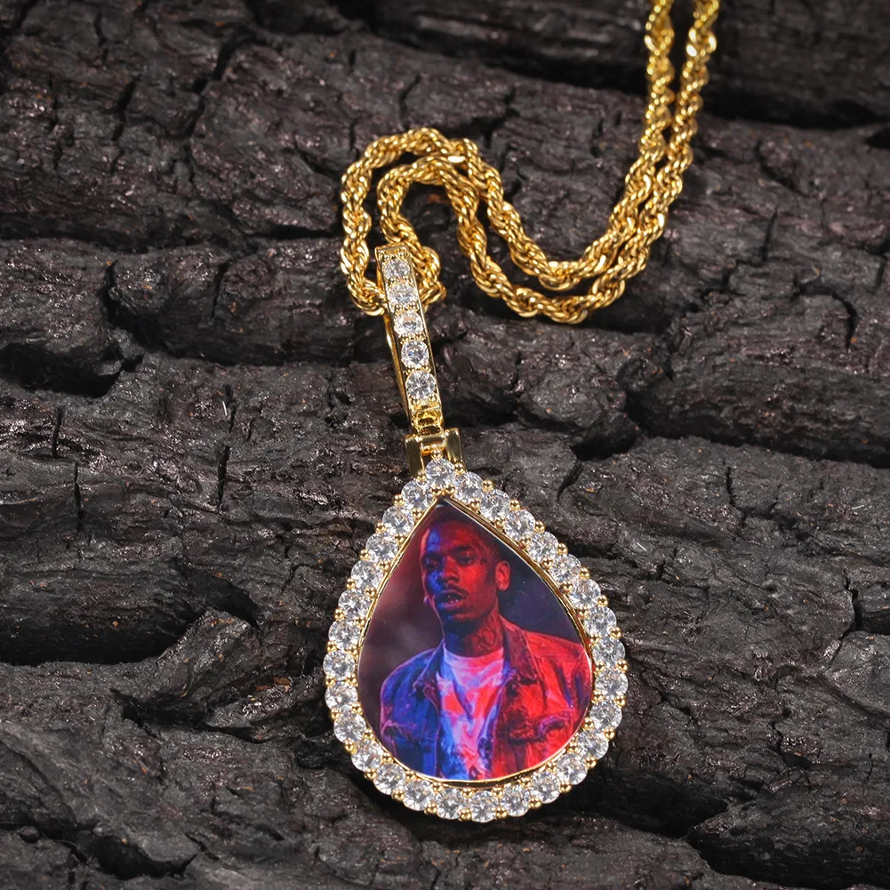 

Ожерелье и кулон для мужчин в стиле хип-хоп, двустороннее вращающееся сверкающее ожерелье с кубическим цирконием, фото, под заказ