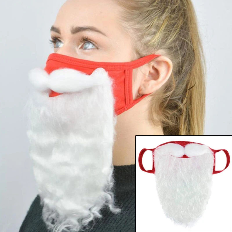 

Christmas Decoration 3D Santa Claus Beard Masks Adult Unisex Funny Reusable Santa Beard Face Cover Shield for Xmas Cosplay Party