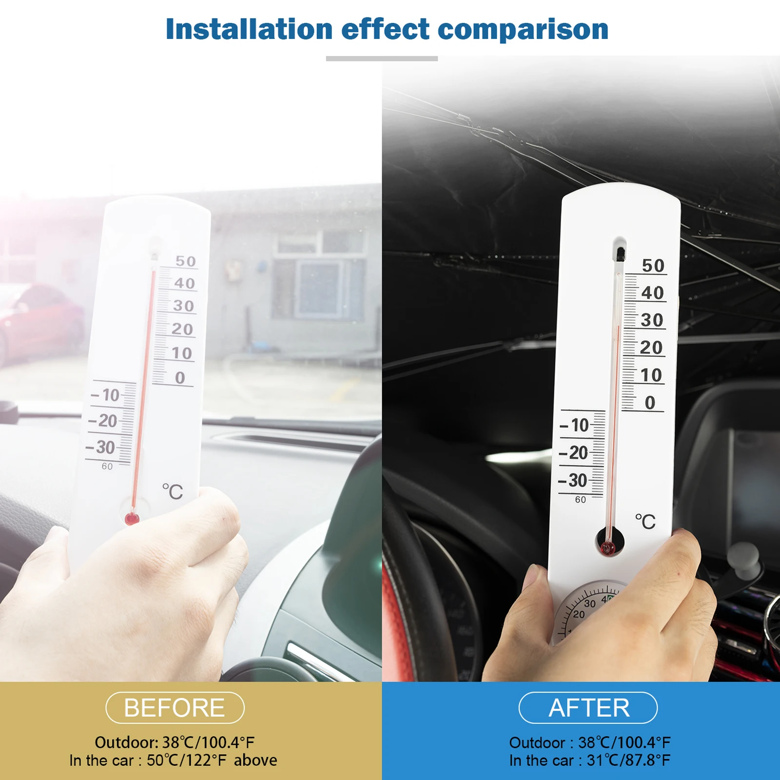 Автомобильный солнцезащитный зонт на лобовое стекло козырек защита от солнца