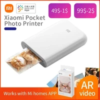 global version xiaomi mijia ar printer 300dpi portable photo mini pocket with diy share 500mah picture pocket printer