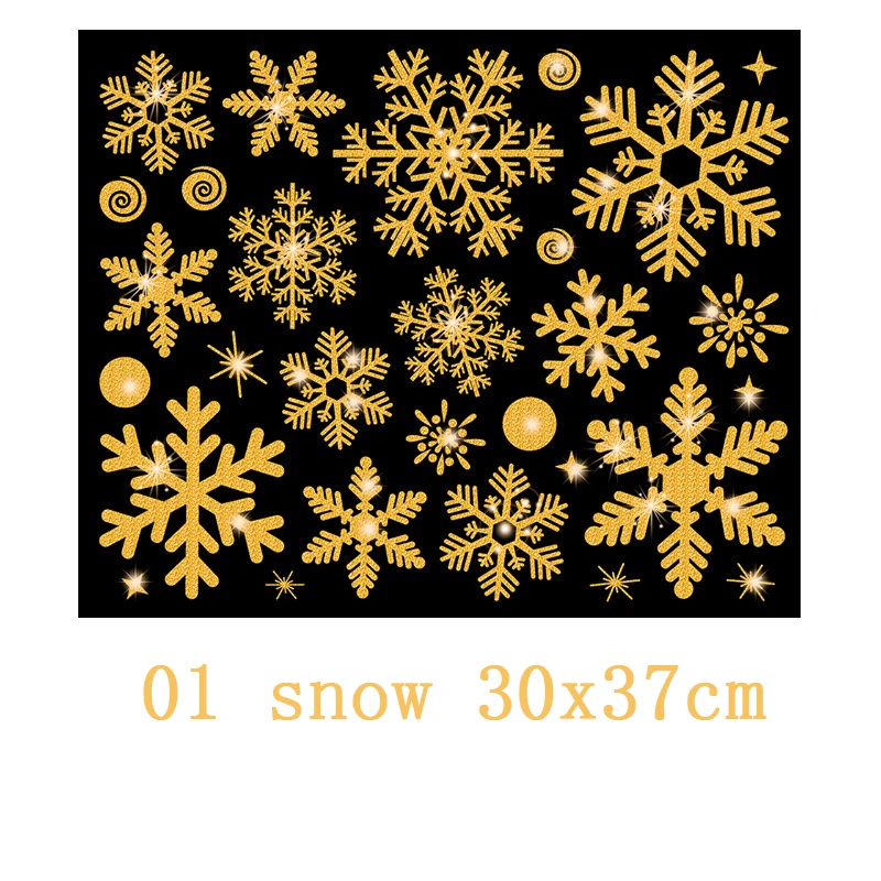 

2020 Christmas Windows Stickers with Gold Wall Decoration for Window Living Room Baby Room Pvc 100% Fashion Hotsale