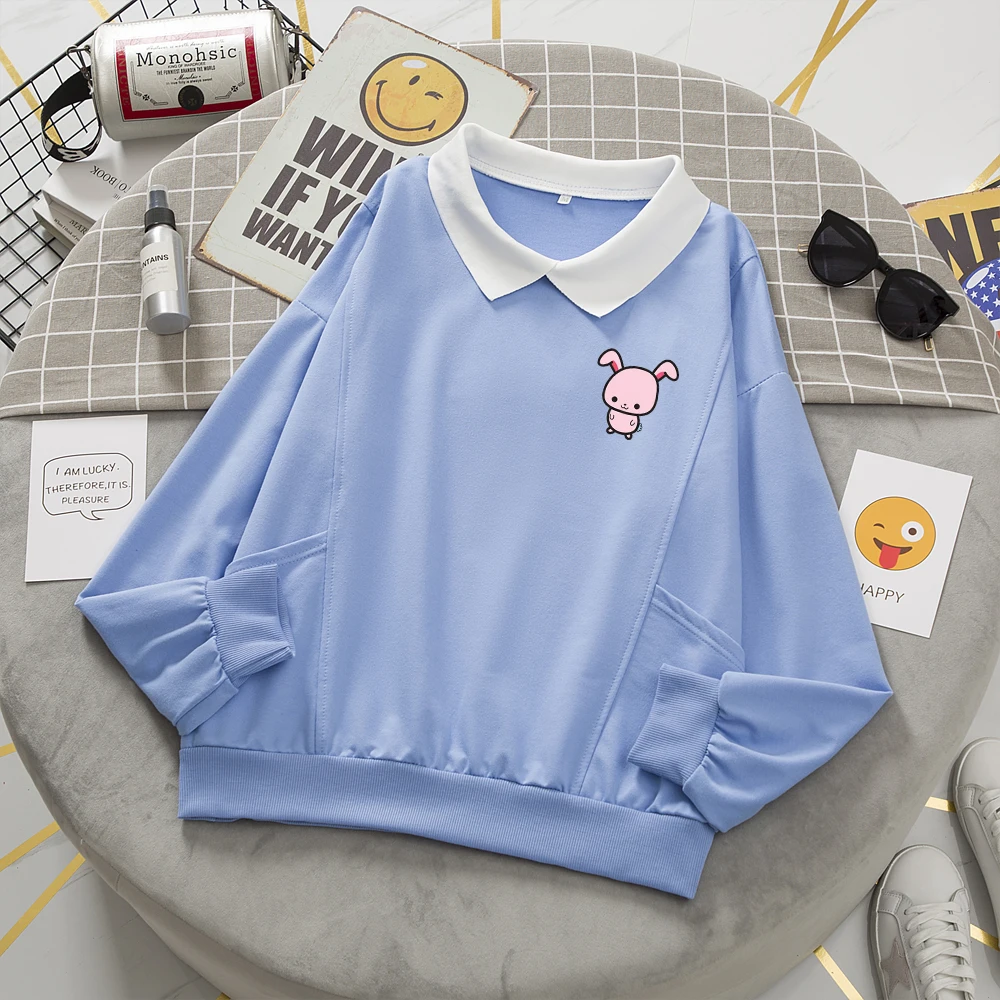 Cartoon Rabbit Sweatshirt Oversized Clothes Harajuku Hoodie Women Autumn Winter Sweetshirt for Girls Casual Loose Hoody Ladies