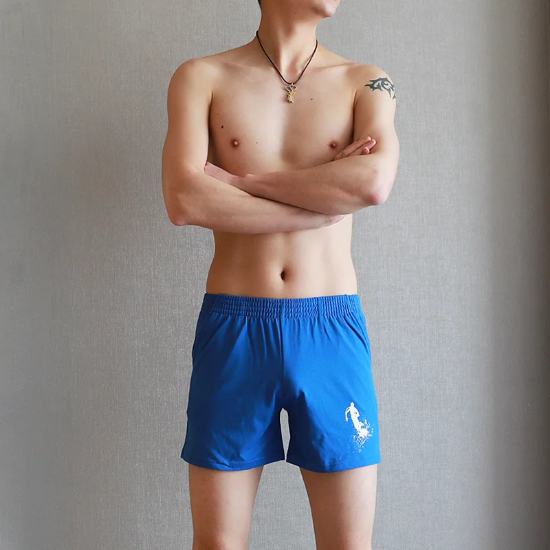 Мужские пижамные шорты с принтом мягкие летние для сна домашние штаны размера