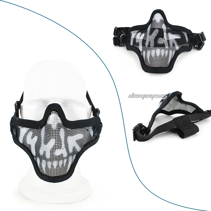 

Тактическая охотничья маска для лица Cs военная Боевая война игра дышащая маска для стрельбы Пейнтбол камуфляжная Защитная велосипедная ма...