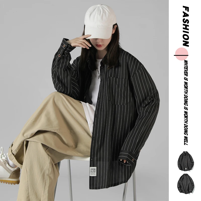 

Свободная блуза топ и полосатые рубашки для женщин осень одежда размера плюс женская блузка на пуговицах в винтажном стиле рубашки с отложн...