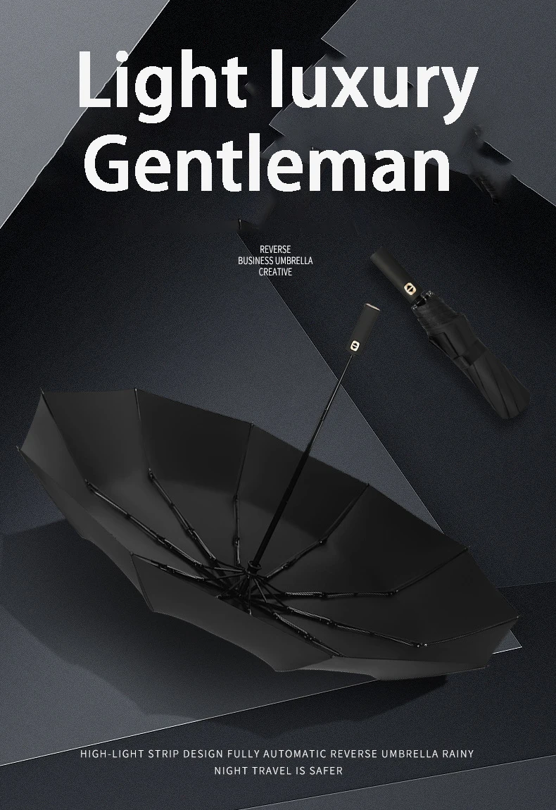 Explosion models automatic umbrella three fold windproof umbrella men and women sun umbrella three fold black plastic umbrella