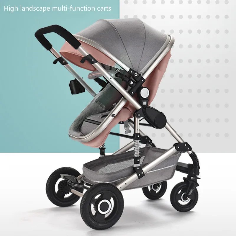 Baby Stroller Lightweight High Landscape Carriage 3 In1 for Newborn Folding Cart  Can Sit and Lie Children Buggy for Kids